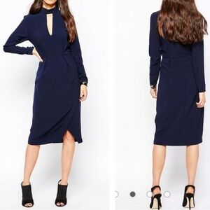 Just‎ Female Anthro Nacy Blue Eli Pencil MIDI Dress